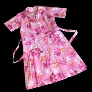 Vintage Pink Floral House Dress